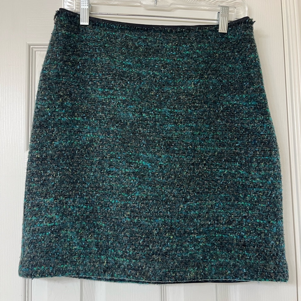 Ann Taylor Blue A-Line Knee-Length Skirt
